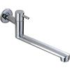 Hefo Rubinetto per acqua fredda a parete, in ottone cromato con 360 beccucci girevoli, lungo 25 cm, per lavabo, lavanderia, piscina