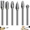 Dtoterul 6 Pezzi Set di Frese Rotanti per Metallo, Frese per Metallo Gambo 6mm, Frese per Lavorazione Metallo Duro Professionali, Con Gambo da 1/8, Per la Lavorazione Del Legno Fai-Da-Te, Lucidatura, Foratura