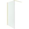 Parama Parete Doccia Walk-In 120 cm Keros, Vetro Temperato 8mm Anticalcare, Profilo Alluminio Oro Spazzolato, Altezza 200 cm, Installazione Reversibile Dx/Sx con Barra Stabilizzatrice