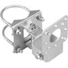 Lrawioallgn Staffe di Montaggio Universali a Parete/Palo, Adattatore di Montaggio Regolabile Antiruggine Poroso per Antenna, Parabole Satellitari, Ponti Wireless e Telecamere di Sorveglianza (Argento)