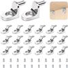 NUTKIT 20 Pezzi Supporto Perno per Reggimensola Vetro, 5mm Reggimensola Pioli per Ripiano Metallo L,Supporto per Mensola per Mobili, Armadi, Librerie, Vetro e Legno - Metallo Argento