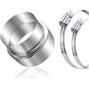 ShnminEU Riduzione canna fumaria 100 mm a 90 mm Tubo Stufa Riduttore Acciaio Inox riduzione tubo stufa Riduzione Tubo Stufa Soffiato Tubo Di Scarico in Acciaio Inox Contiene 2 fascette tubo