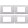 ZOREI 4 Pezzi Placche Compatibile Con Vimar Plana, Placche In Plastica (3 Posti/Moduli,Bianco)