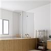 Jayseuw Parete doccia per vasca da bagno 120 x 140 cm, 3 pezzi pieghevoli, vetro di sicurezza ESG da 6 mm, doccia per vasca da bagno in vetro trasparente argento, montaggio a sinistra e destra