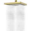 Hibbent Soffione Doccia a Pioggia, 8 Pollice (20x20cm), Docce Fisso Quadrato in Acciaio Inox, Soffione Doccia Grande Anticalcare ad Alta Pressione, Angolo Regolabile e Girevole, Oro stirato