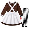 Fun Shack Costume Fabbrica Cioccolato Bambina, Costume Halloween | Maglietta, Gonna con Bretelle & Calzettoni, Fantasia a Righe, Perfetto per Halloween, Ideale per il Gioco di Ruolo