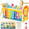 jerryvon Giochi Bambina 1 Anno Xilofono Bambini 4 in 1 Giocho Legno Bambini Giochi Montessori 1 2 Anni con Acchiappa La Talpa Giocho Educativi 1 Anno per Regalo Natale Bambino Bambina 2 3 Anni
