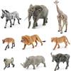 VOSSOT Set di 9 statuette di animali Safari - Mini animali della foresta e della fattoria, realistici, adatti per bambini