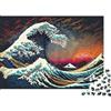 5M3D7C8V Grande Onda Stile Giapponese Puzzle 1000 Pezzi Carta per Adulti Cielo Notturno Colorato Gioco di Puzzle 1000 Pezzi Relax Casa Concentrazione Regalo 70x50cm/1000pcs