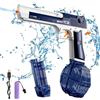 Maxee Pistola ad acqua elettrica da 7,5-10 m con grande portata, pistola a spruzzo automatica con un pulsante, pistola giocattolo per bambini, adulti, piscina, feste, spiaggia all'aperto, blu