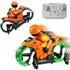 OBEST Moto telecomandata 2,4 G, 2 in 1 Land & Air Droni moto, 360 °, fluttuazione automatica, modalità headless, illuminazione a LED, funzione di ricarica USB