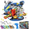 IEEILULU Moto smontabile per bambini 3+ anni, giocattolo educativo con trapano elettrico, moto da costruire con luci e suoni realistici, giochi di costruzione, regalo di Natale per bambini da 3 a 8
