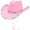 Toyland® 38 cm (15) Cappello da cowboy da con finiture in paillettes argentate - Accessori per feste, concerti, travestimenti e addii al nubilato - 3 colori disponibili