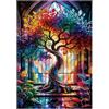 Artinhand Grandi puzzle per adulti 300 pezzi vetro colorato albero della vita puzzle per adulti giocattoli regalo decorazione famiglia puzzle bambini