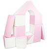 Velinda Completo 11 grandi mattoni,blocchi,cubi in schiuma gioco bambino, scuola materna (colore: bianco, rosa (pastello))