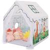 decalsweet Tenda da Gioco per Bambini, Casetta dei Giochi per Interni ed Esterni, Grande Capanna per Ragazzi e Ragazze con Finestra e Borsa, Tenda per Bambini Regalo di Compleanno 120×100×130 cm, Animali