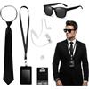 CIYIN Agente Costume Accessori, Accessori Costume da Spia, Man in Black Costume Carnevale, Servizio Segreto Costume Set, Costume Fbi Accessori per Cosplay Feste