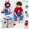 ZIYIUI 22 Pollici 55cm Bambole Reborn Maschio Silicone Morbido Vinile Vita Reale Come Realistico Fatto a Mano Giocattoli per Ragazzi e Ragazze Regali di Natale Reborn Maschio Occhi Chiusi