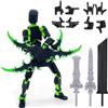 YGCHEN T13 Action Figure Dummy 13 Figura d'Azione Titan 13 Robot Figurine Stampa 3D di Figure Modello Multi-Articolari Action Figure Bambini Compleanno Regalo (Verde)