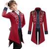 MVFEUIJ Costume per bambini vintage vittoriano, stile gotico retrò per bambini, stile vichingo rinascimentale medievale rinascimentale steampunk (rosso, 140 (9-10)