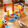 VeftBltrem Cube Track Set da 149 pezzi, set ferroviario elettrico con telecomando, 2 treni (1 telecomandato), flessibile 3D fai da te, difende la gravità, giocattolo per bambini di 3, 4, 5, 6, 7, 8 anni