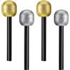LQTSLFM Microfono Finto, Microfono Giocattolo Falso, Microfonos Scintillante Simulato, Giocattolo Microfonos Glitterato per Feste di Compleanno, Sfilata di a Tema Roccioso, Festa in Costume (Oro + Argento)