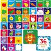 Hebayy Gioco di Memoria in Spagnolo, 72 Carte di Abbinamento di Prime Parole per Bambini, 36 Coppie di Carte di Memoria, Giocattoli Educativi, Attività di Apprendimento per Bambini di 4, 5 e 6 Anni