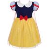Lito Angels Children's Apparel Lito Angels Vestito Principessa Biancaneve per Bambina, Abito in Tulle Leggero per Uso Quotidiano, Set con Mantello e Cerchietto per Compleanno, 6 Mesi - 6 Anni