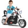 RELAX4LIFE Moto Elettrica per Bambini 6V, Moto Cavalcabile a 3 Ruote (Bianco)