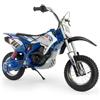 INJUSA - Moto Cross Blue Fighter 24 V per bambini +6 anni con ruote gonfiabili Cerchi in metallo velocità progressiva sul pugno e freno a tamburo