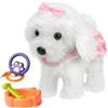 OR OR TU Giocattoli per cani da passeggio per bambini con telecomando in peluche robot cane realistico elettronico animali domestici cucciolo, camminare e abbaiare su un guinzaglio