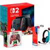 Nintendo Switch 2 + Mario Kart World + Controller Glow Super Icon + Neon Blue & Red Headset Red PAL / EU Plug 220V Red PAL