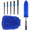 Carehabi Kit Pulizia Auto 7 Pezzi Spazzola Lavaggio Auto Pulizia Interni Auto Spazzola per Cerchi in Microfibra per Lavaggio e Cura dell'Auto