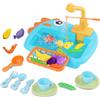 Maycoly Lavandino Bambini Con Acqua Montessori Portatile Funzionante Gioco Girevole Rubinetto Con Acqua Corrente Pesca Cucina Giocattolo Lavastoviglie Da Esterno Cute Sink Playset Mini Lavello Utensili