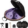 Generic 22 Inch Handpan Drum 9/10/12 Notes Hang Drum for Adults Steel Percussion Instrument Professional Hand Pan Set with Stand, for Meditation Yoga Sound Healing Music Therapy(Purple,432HZ/12Note)