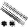 RowGlow bussola lunga per candela di preriscaldamento esagonale 10 mm e 12mm 3/8 quadrata lunga 120 mm, chiavi a bussola di preriscaldamento da 10 mm e 12mm per auto, acciaio al cromo-vanadio