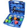 QWORK® 15Pc Kit Tester Pressione radiatore rilevatore perdite Pompa, Kit Tester Pressione Sistema di Raffreddamento, Adatto alla Maggior Parte dei Veicoli Europei e Giapponesi