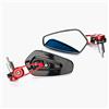 A-Pro Specchietti 22mm Manubrio Moto Retrovisori Metallo Universali Ovali Rosso