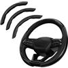 Wotrilw 3 Pezzi Coprivolante Auto, Fibra di Carbonio, Antiscivolo Segmentato, Rivestimento Volante Stile Farfalla Traspirante, Universale 38 cm, per SUV Camion e Auto, ecc