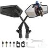 DREAMIZER Specchietti Moto Omologati E con Supporti Cellulare Integrati, 7/8 Specchietti Laterali Pieghevoli con Bulloni M8/M10, Compatibili con Moto Stradali, Dirt Bike, Quad, Cruiser.