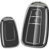 KUNIO Custodia per chiave adatta per Toyota Camry C-HR Prius RAV4 GT86 Corolla Yaris Land Cruiser Prado protezione chiave TPU cover portachiavi accessori, 2 tasti nero, 2 Tasten