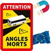 PRINT.GG Angolo Cieco Adesivo Francia - Punti Ciechi dei Camion e Bus - Attention Angles Morts 17 x 25 cm - adesivo angolo morto - adesivi magnetici camion camper e bus auto (1 pezzo, bus)