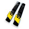 S LINE Emblema originale Audi S-Line in nero lucido 8N0 853 601 A (giallo)