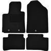 J&J AUTOMOTIVE Tappetini in Tessuto per Hyundai i10 2013-2019, Set da 4 Pezzi Anteriori e Posteriori, di Velluto su Misura, Antiscivolo, Colore Nero