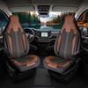 GIOVANNI BUTTI Coprisedili camper in lino, compatibili Fiat Ducato, Citroën Jumper, Peugeot Boxer, sedili anteriori conducente & passeggero, Camper & Caravan, Nero-Terracotta