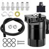 agctrler Flaconi Decanter Vapori Olio per Auto, Universale Oil Catch Can, 300ml Alluminio Recupero Vapori Olio Motore, con Filtro dell'aria, tubo flessibile, Dadi, e Altri Accessori, per Una Varietà di Veicoli