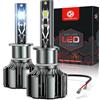 CAR WORK BOX H1 LED, 16000LM 80W Lampadine LED H4 per Fari Auto, 6500K Bianca