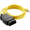 QWORK® Ethernet OBD2 RJ45 Cavo, Adattatore Cavo OBDII ENET, Compatibile con BMW ESYS, Bootmod3, F-Serie, ISTA