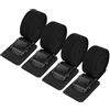 URAQT 4 Pcs Cinghie di Tensione, 0.5 M x 2.5 cm Cinghie di Ancoraggio Cinghia con Fibbia per Fissaggio del Carico Bici Portapacchi, Kayak, Moto e Auto, Trazione: 250kg / Pezzo (Nero)