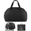 Navaris Borsone da Viaggio Grande 55 L - Borsa Pieghevole Resistente e Leggera - per Donna e Uomo - con Tracolla Regolabile e Impugnatura Comoda - Nero